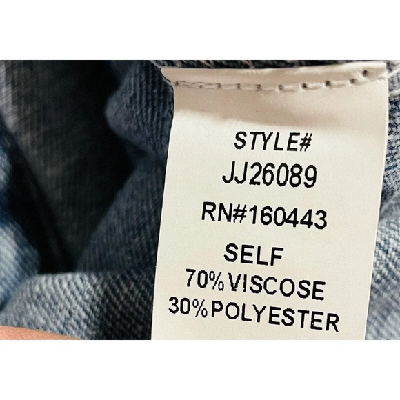 J.NNA Women's Distressed Denim Jean Jacket Small Flower Patch Beads Sequins - Picture 10 of 14